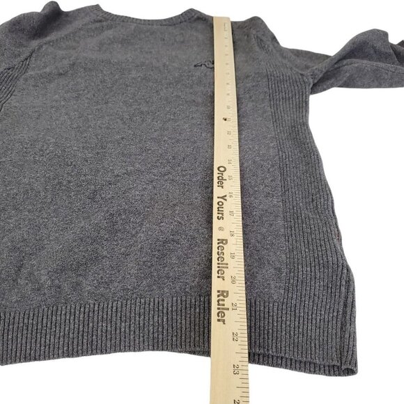 Kappa Sweater Mens Medium Gray Crew Neck Long Sleeve Embroidered Logo Pullover - Picture 9 of 10